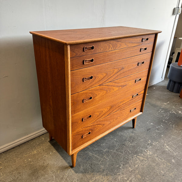 Vintage Mid Century Modern Teak Tall Dresser