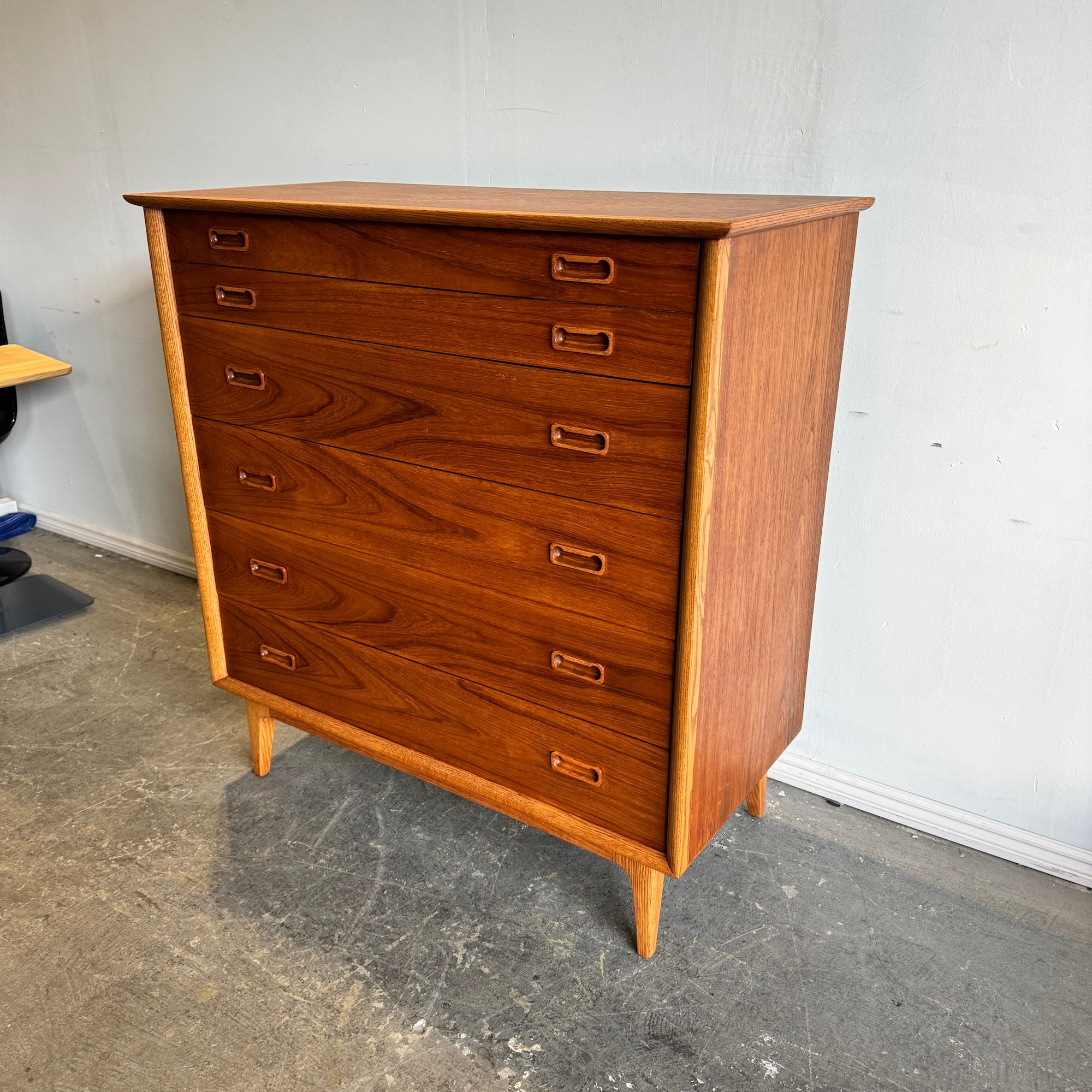 Vintage Mid Century Modern Teak Tall Dresser