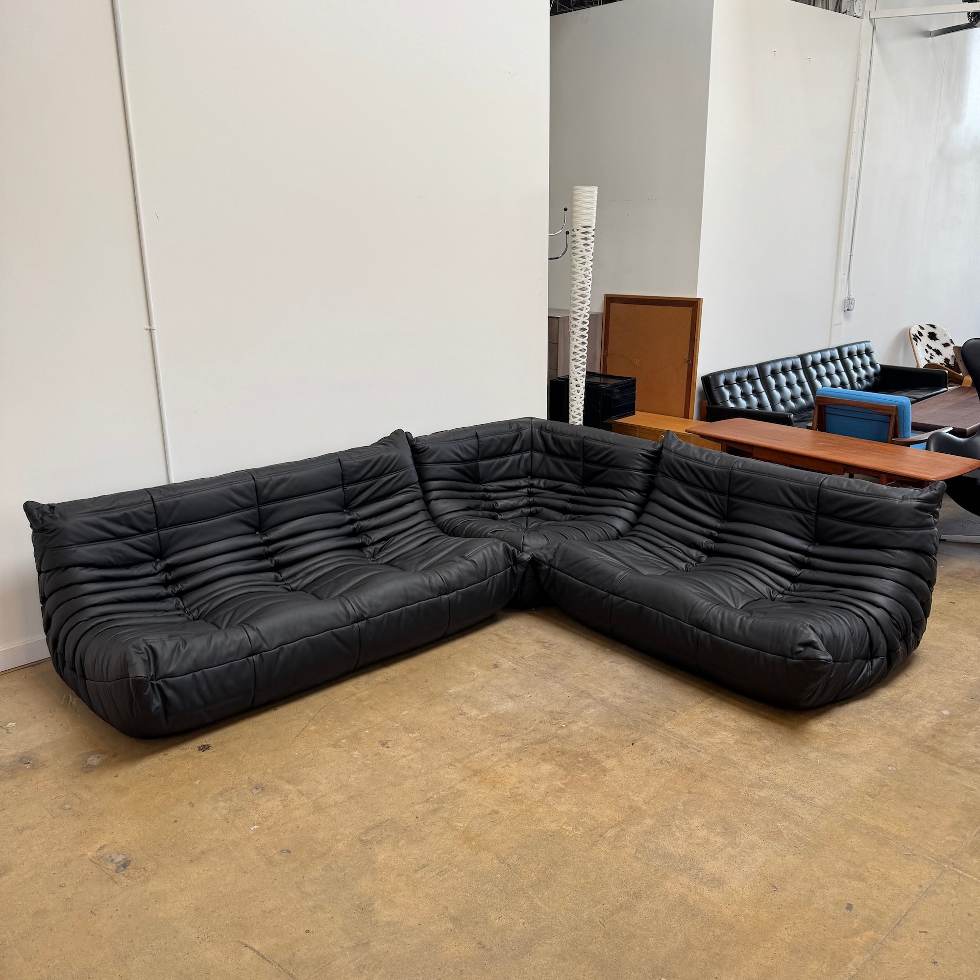 Authentic! Ligne Roset TOGO® Three Piece Modular Leather Sofa (New Upholstery)