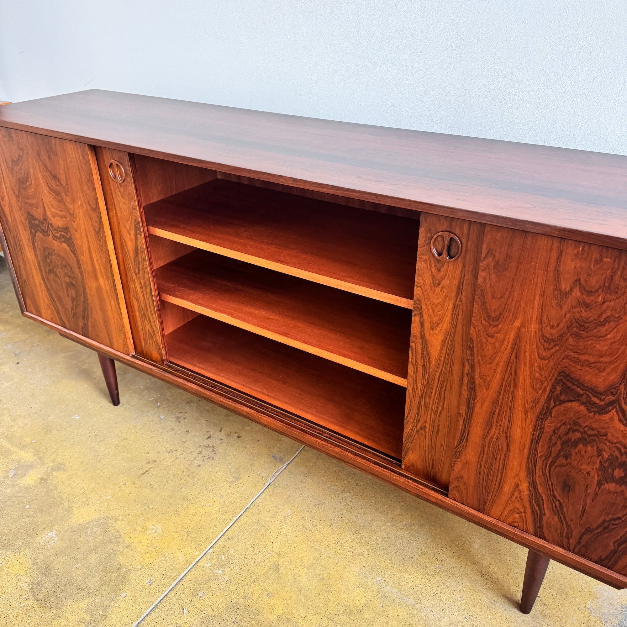 Danish Modern Rosewood Tall Sideboard (Refinished)