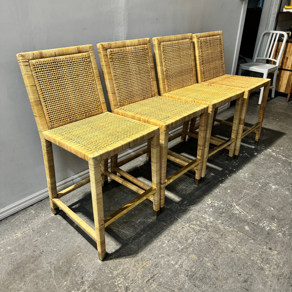 Serena and Lily Set of 4 Balboa Rattan Counter Stools