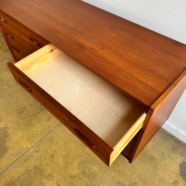 Danish Modern 8 Drawer Lowboy Dresser  (Refinished)