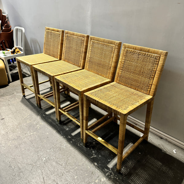 Serena and Lily Set of 4 Balboa Rattan Counter Stools