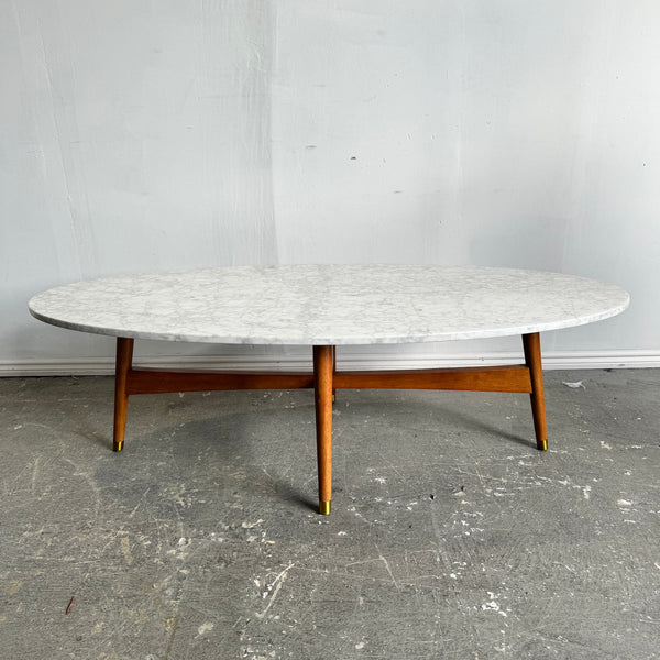 West Elm Reeve Mid-Century Marble Coffee Table