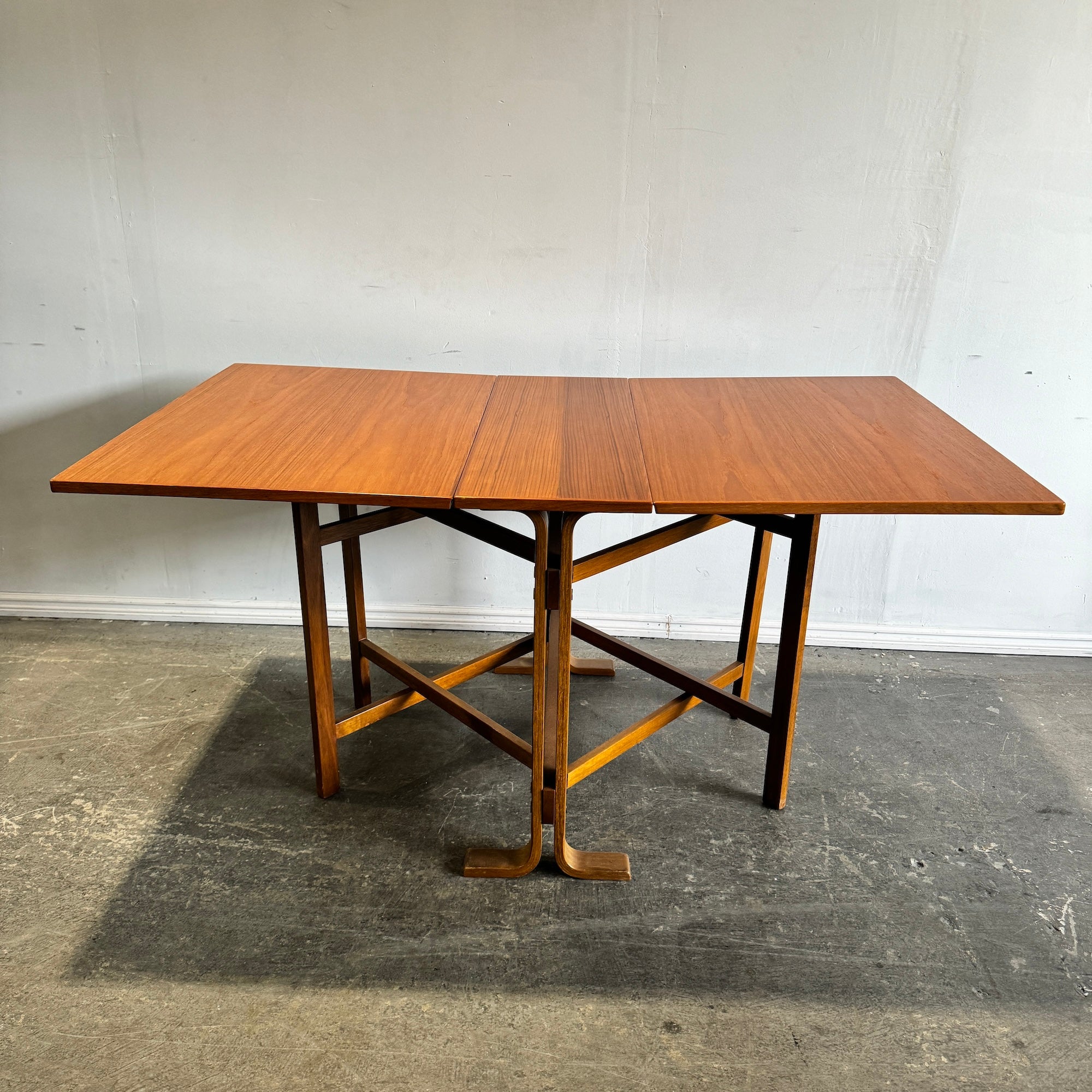 Vintage Drop Leaf Teak Dining Table Bruno Mathsson Style