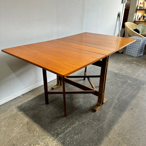 Vintage Drop Leaf Teak Dining Table Bruno Mathsson Style