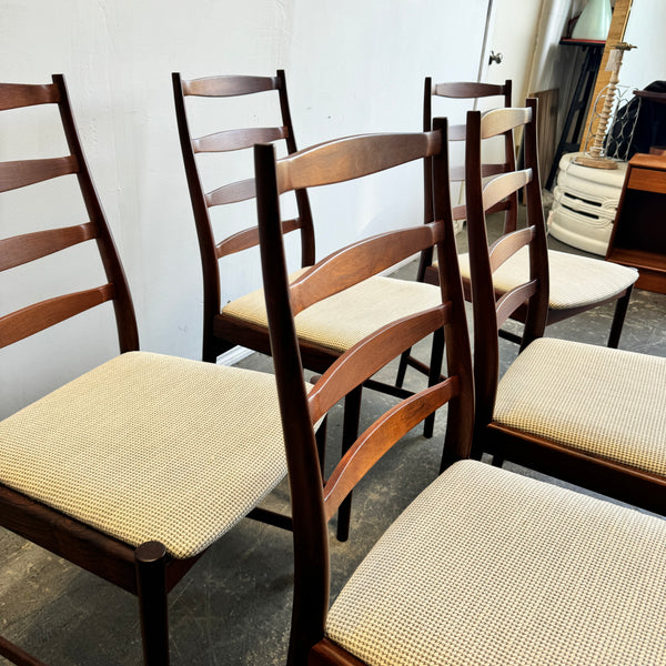 Danish Modern Ladder Back Rosewood Dining Chairs by Torbjorn Afdal for Vamo