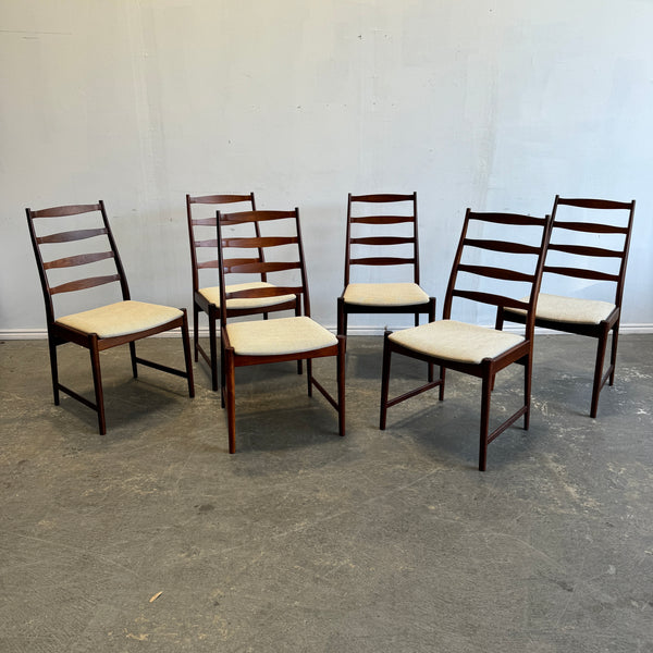 Danish Modern Ladder Back Rosewood Dining Chairs by Torbjorn Afdal for Vamo