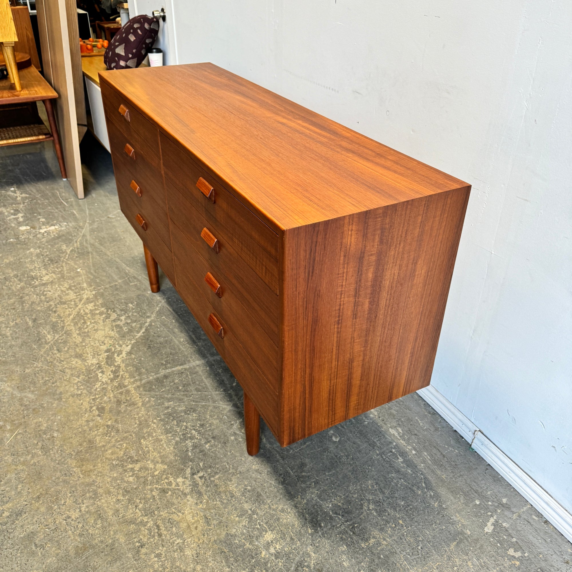 Danish Modern Rare Borge Mogensen 8 Drawer Teak Dresser for Søborg Møbelfabrik