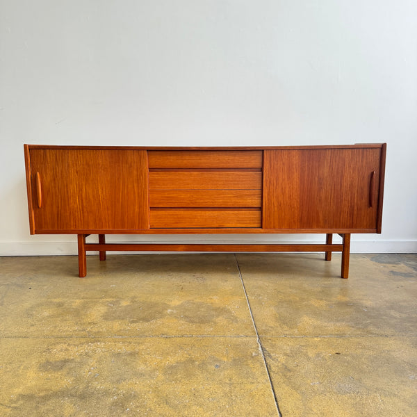 Danish Modern Nils Jonson Sliding Teak Sideboard for Troeds(Refinished)