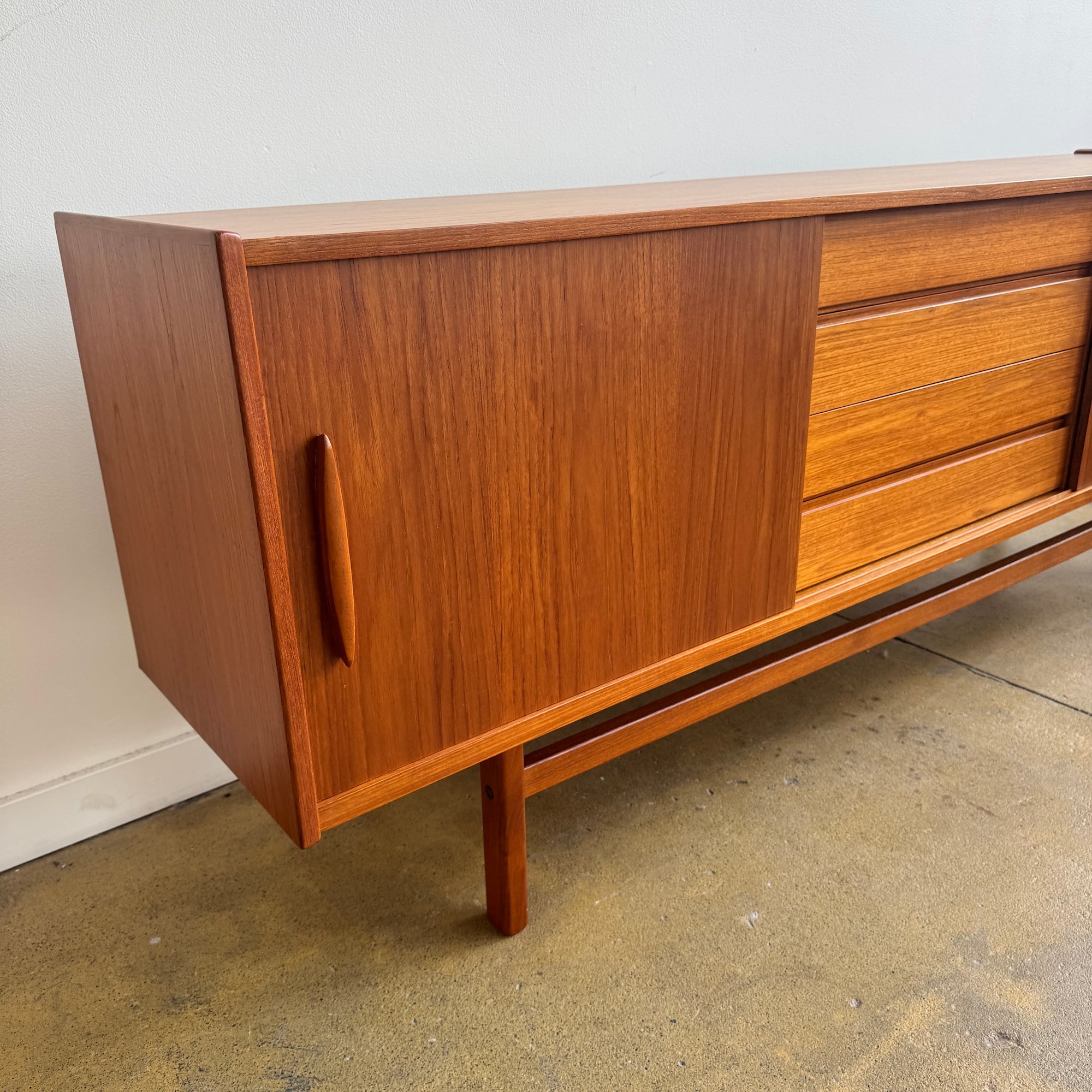 Danish Modern Nils Jonson Sliding Teak Sideboard for Troeds(Refinished)