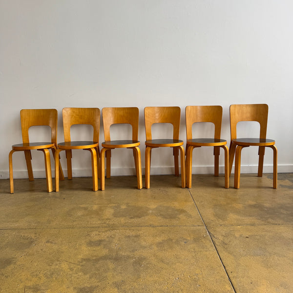 Authentic! Vintage Artek "Set of 6" Aalto Chair 66