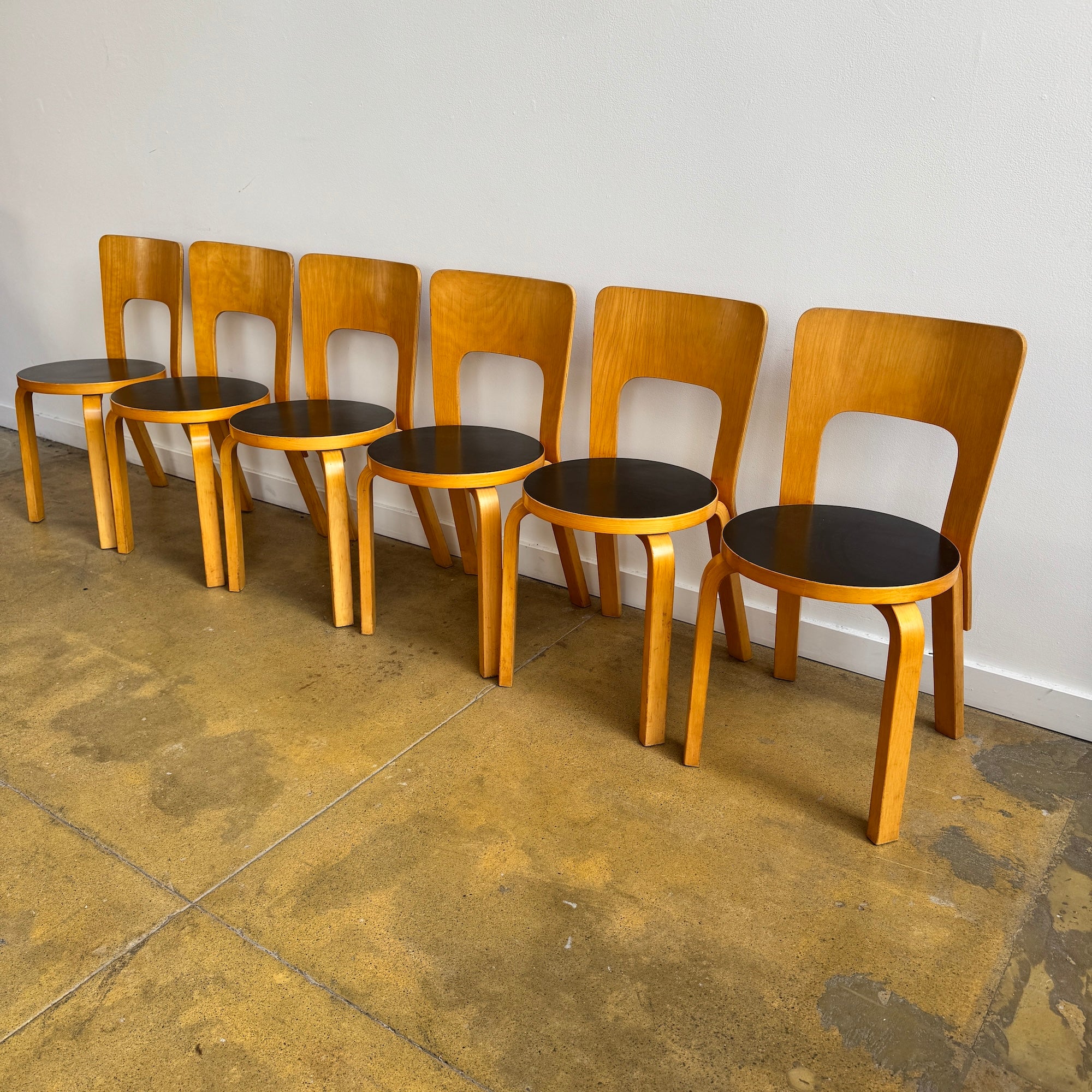 Authentic! Vintage Artek "Set of 6" Aalto Chair 66