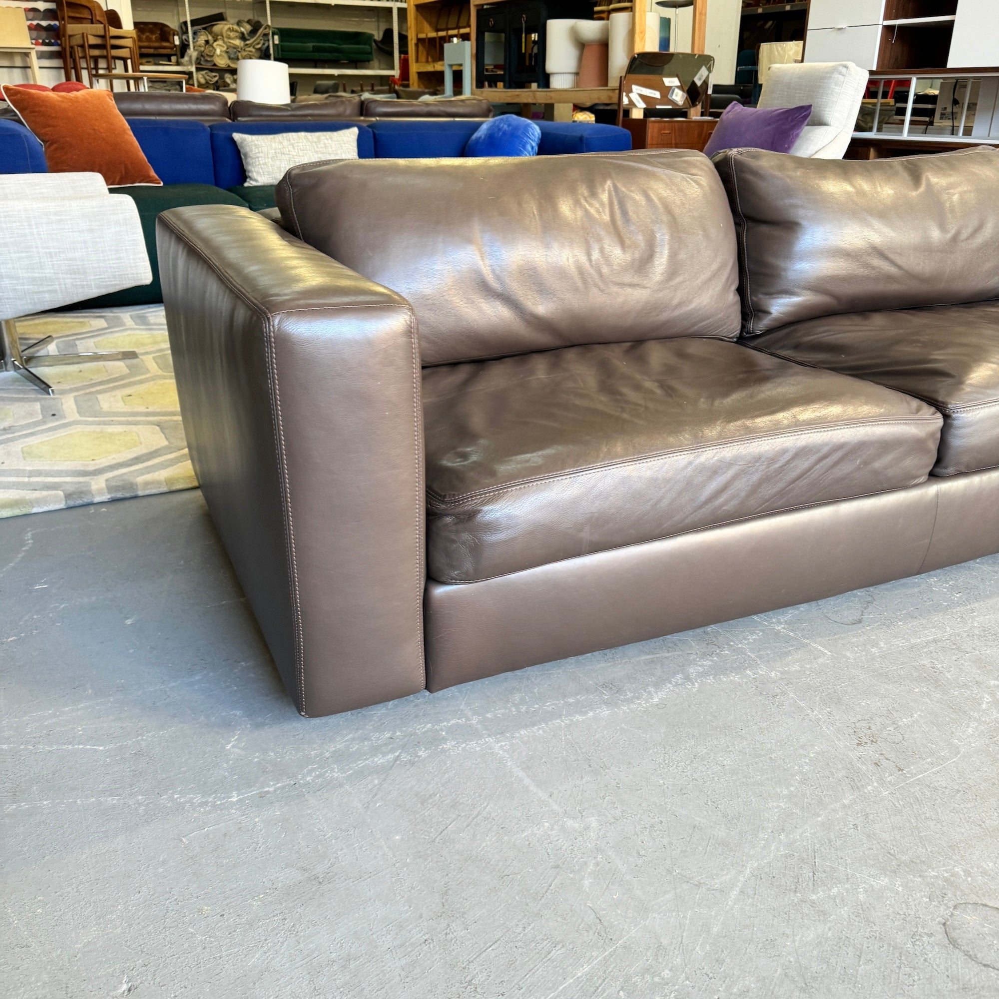 Design Within Reach Reid Leather Sofa