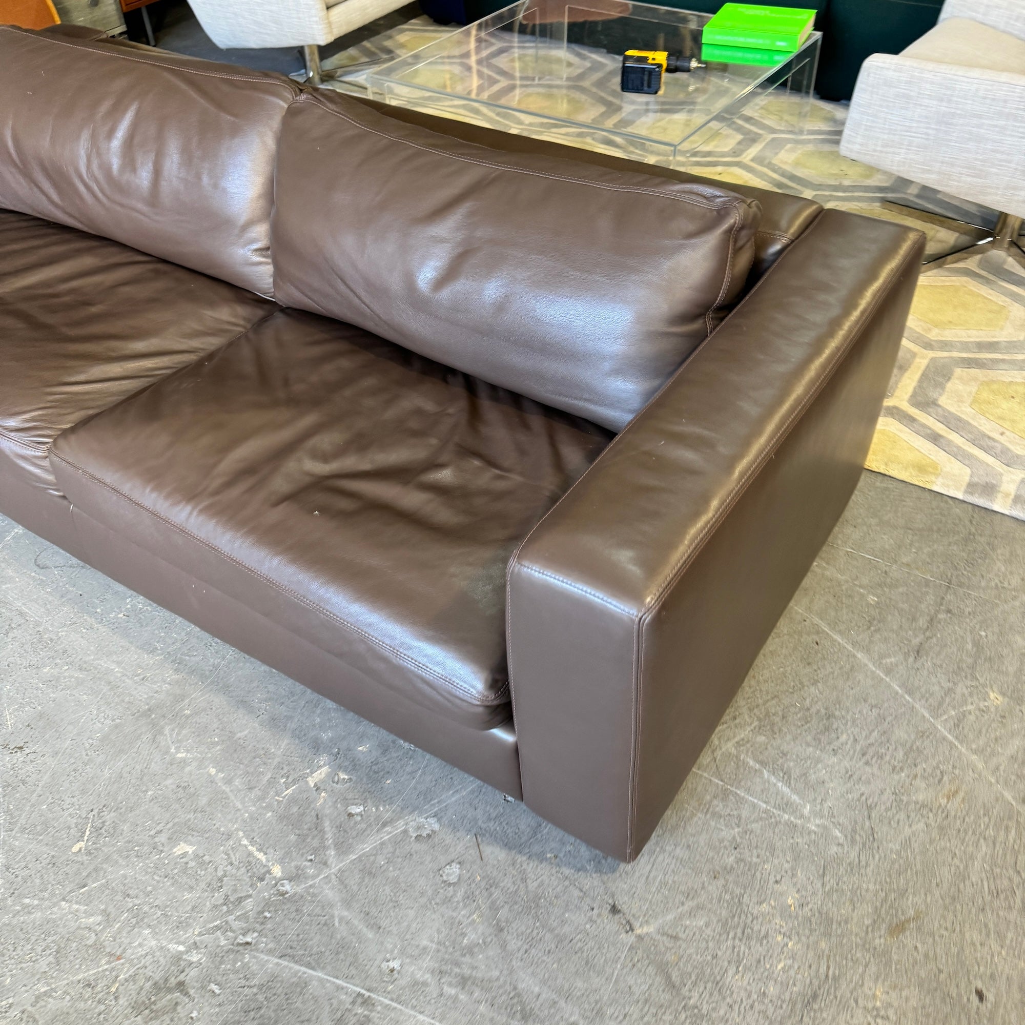 Design Within Reach Reid Leather Sofa