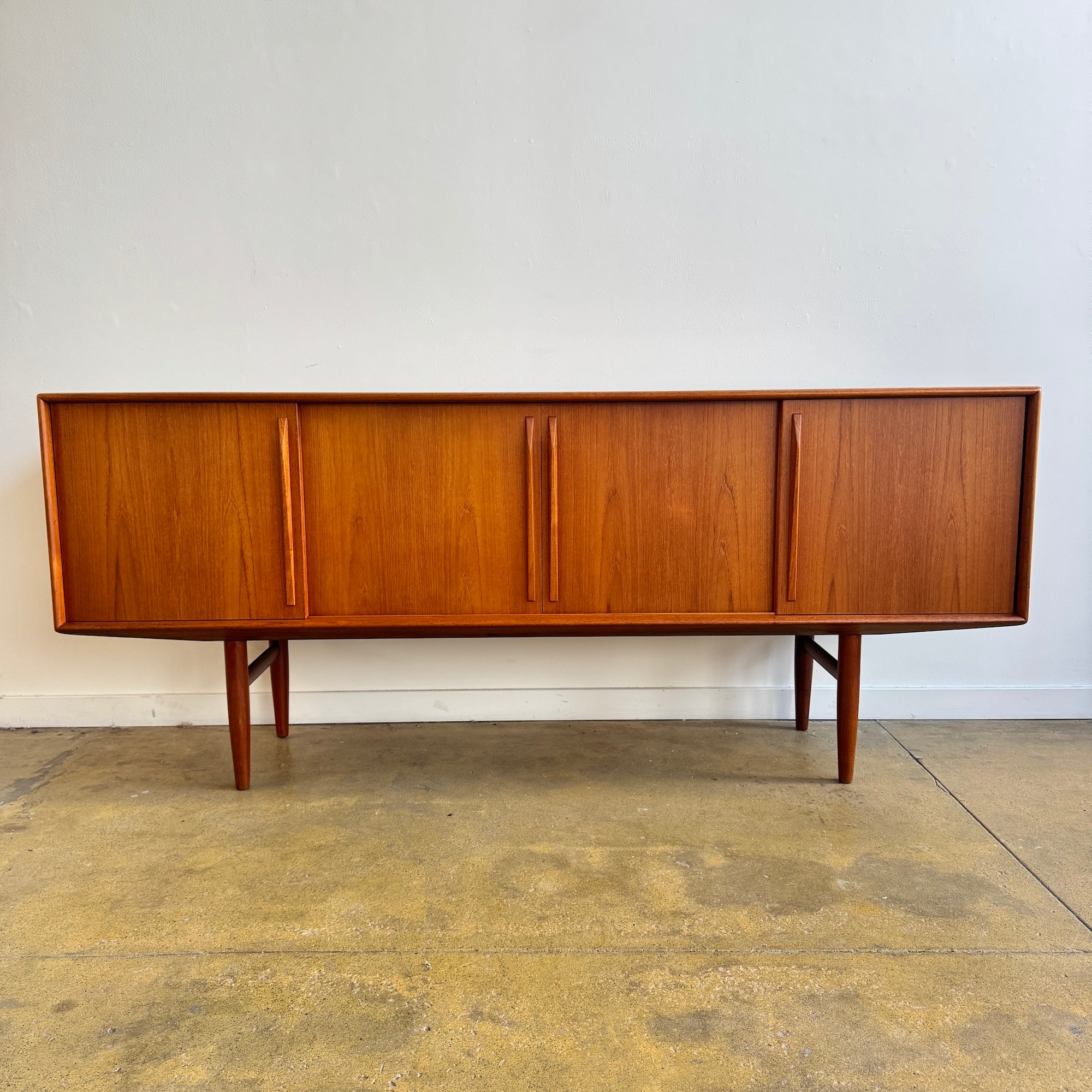 Danish Modern Svend Madsen Curved Bow Front Teak Credenza (Refinished)