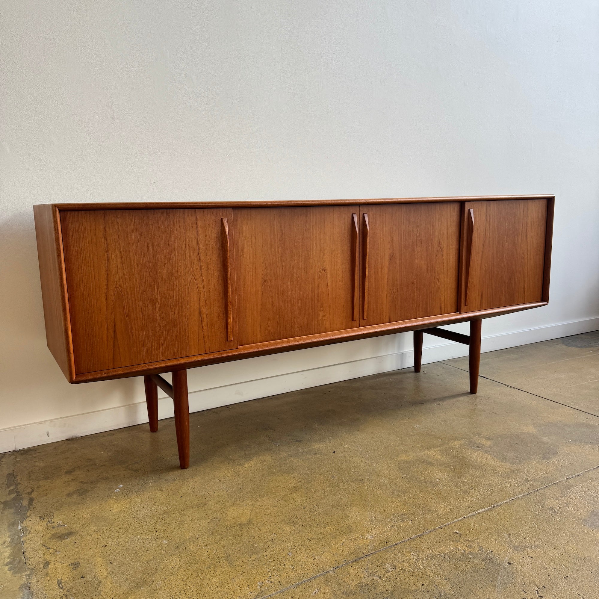 Danish Modern Svend Madsen Curved Bow Front Teak Credenza (Refinished)