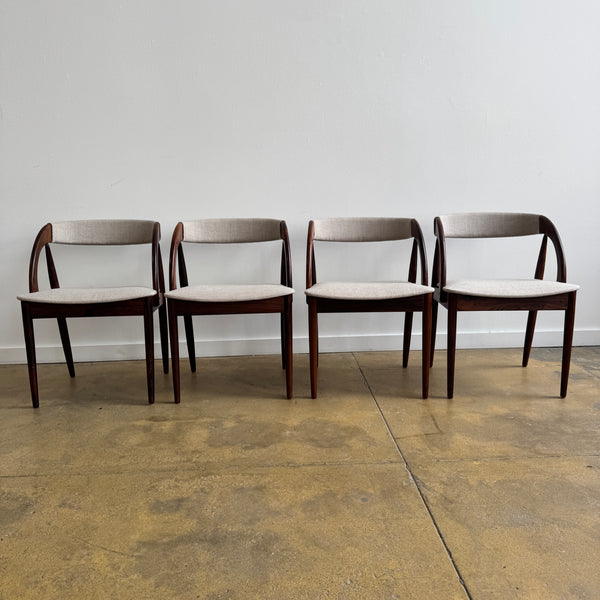 Danish  Modern Rosewood set of 4 Chairs from Orte Mobelfabrik (New Upholstery)