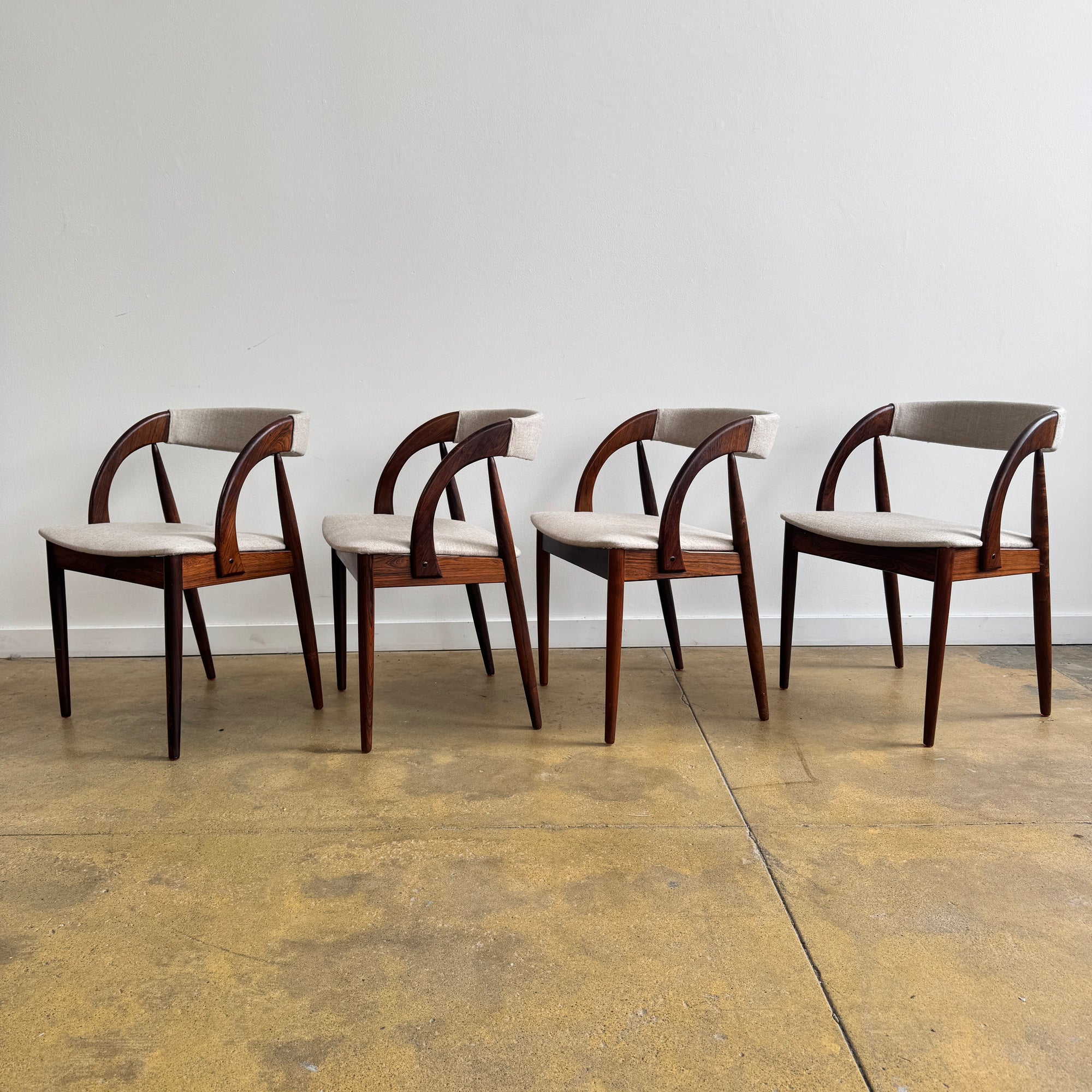 Danish  Modern Rosewood set of 4 Chairs from Orte Mobelfabrik (New Upholstery)