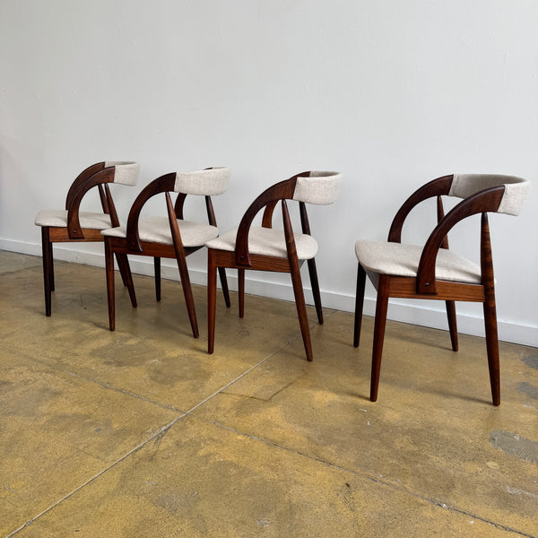 Danish  Modern Rosewood set of 4 Chairs from Orte Mobelfabrik (New Upholstery)