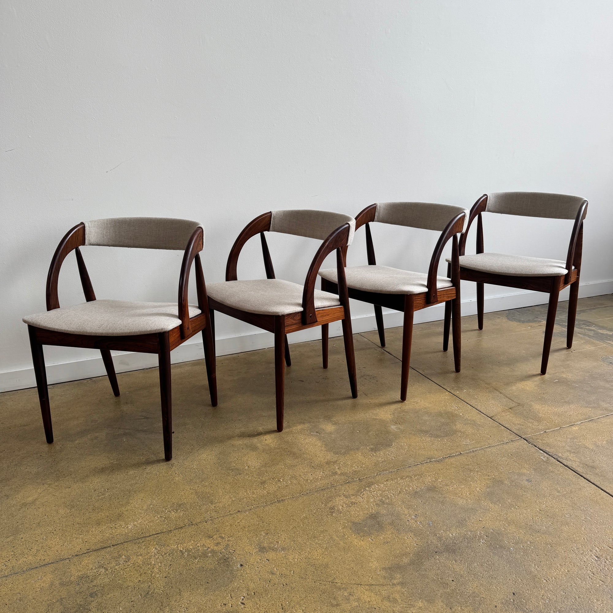 Danish  Modern Rosewood set of 4 Chairs from Orte Mobelfabrik (New Upholstery)