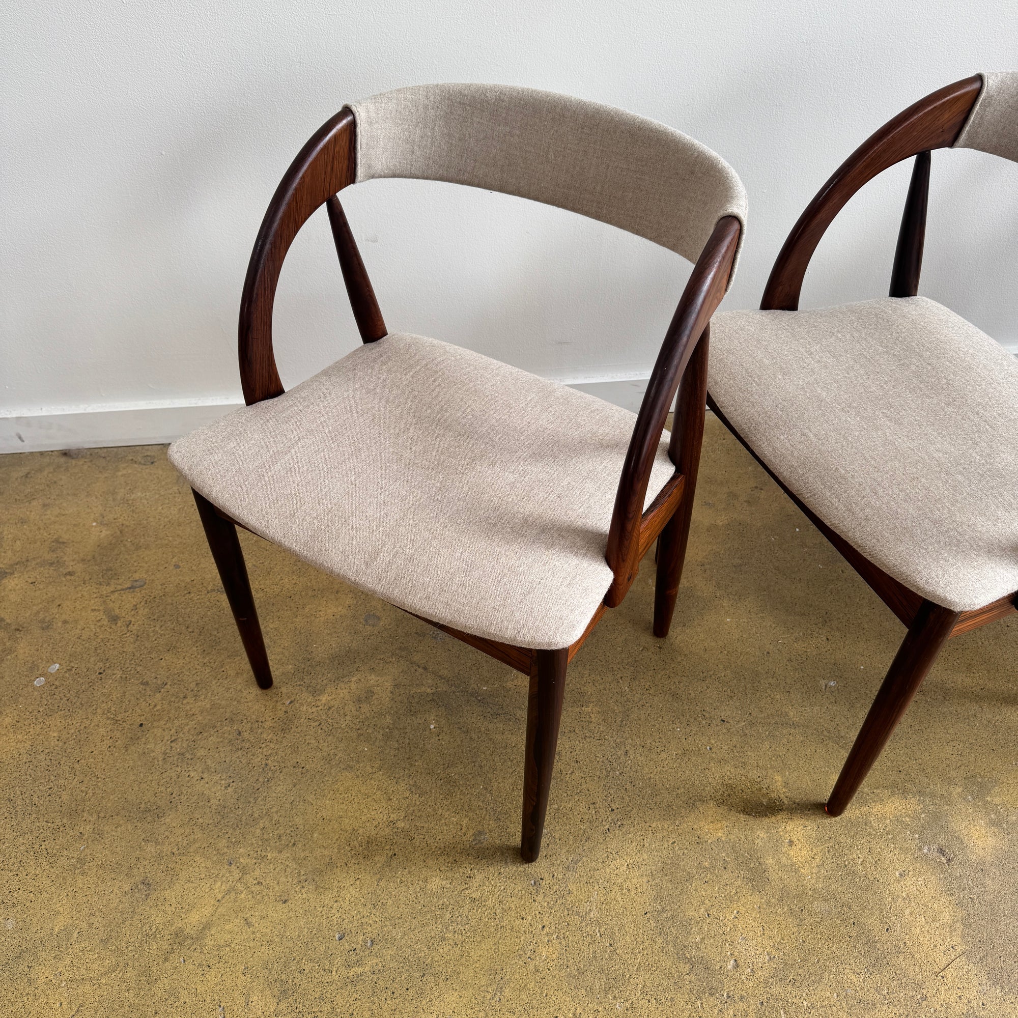 Danish  Modern Rosewood set of 4 Chairs from Orte Mobelfabrik (New Upholstery)