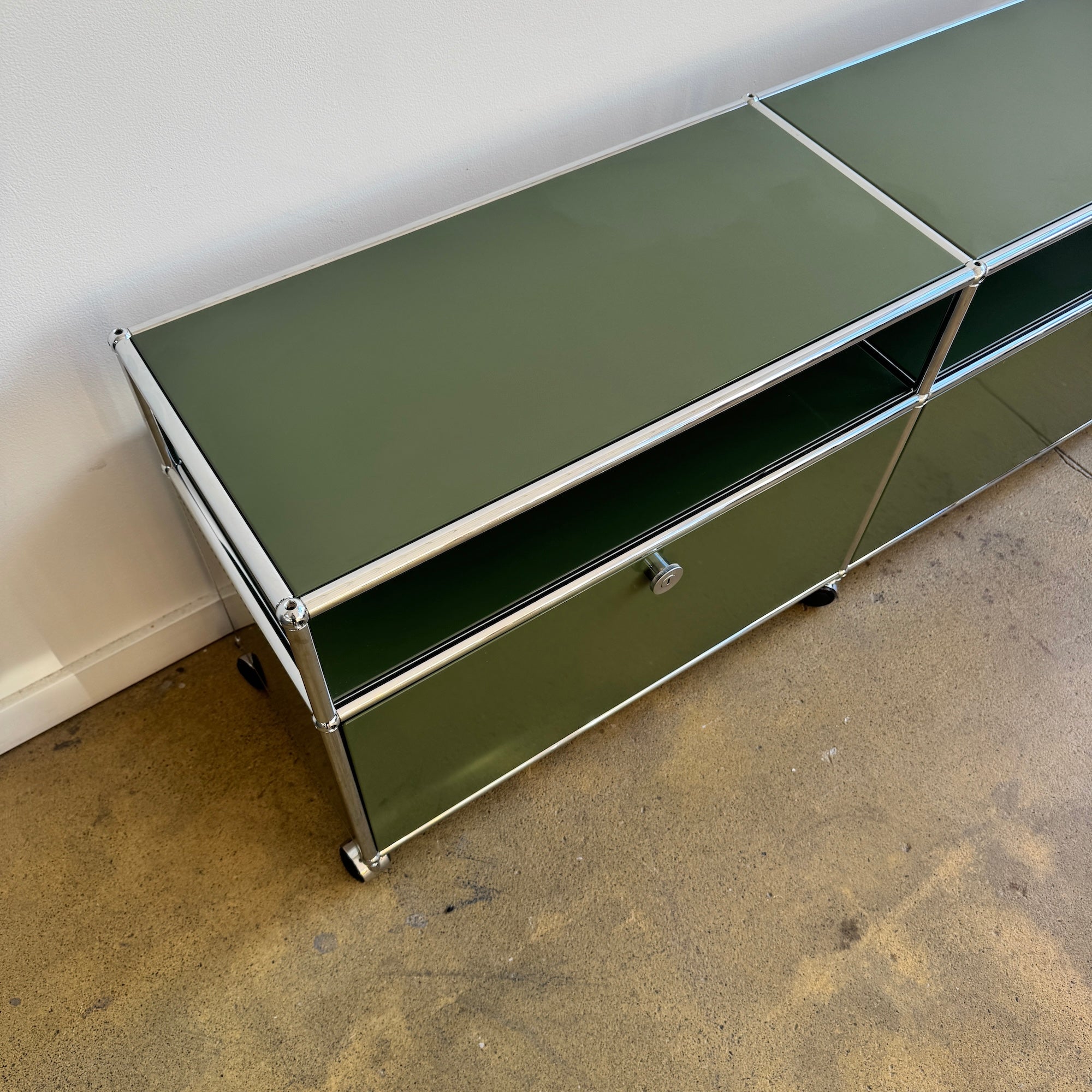 USM Haller Media Console with Caster (Olive Green)