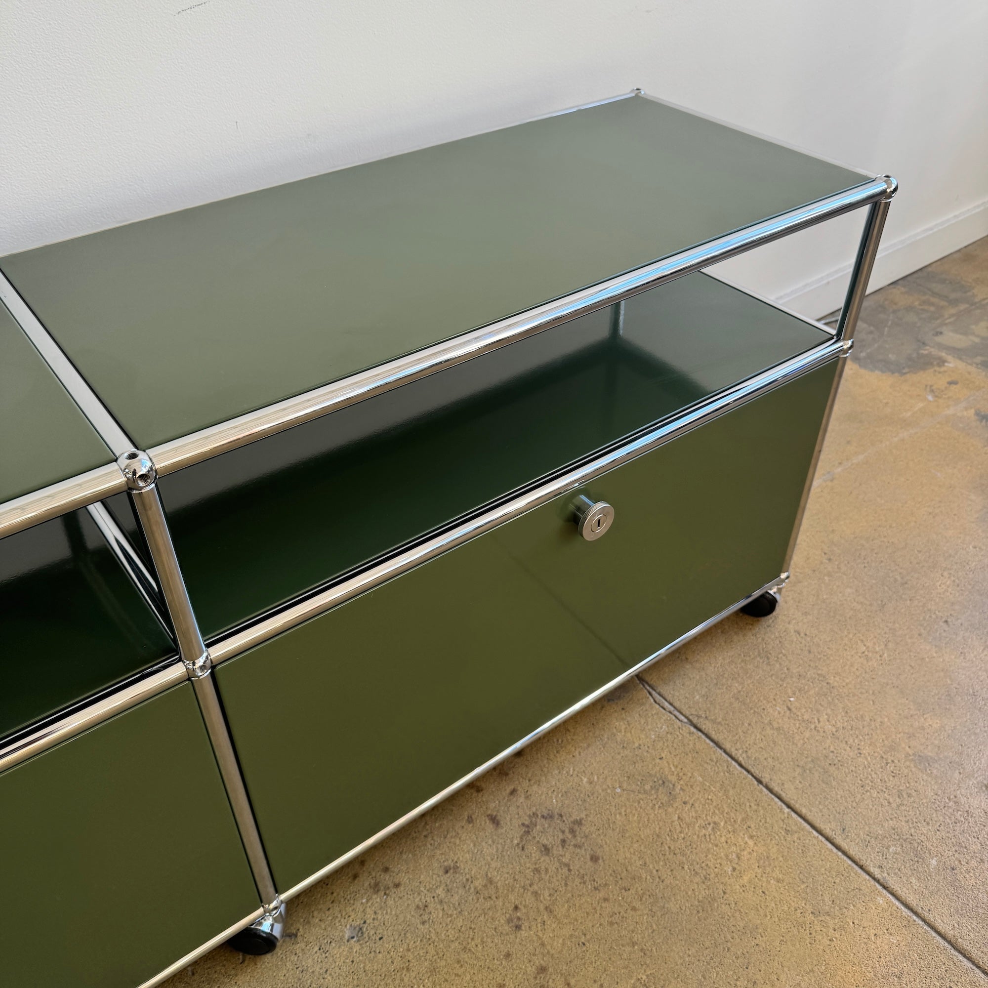 USM Haller Media Console with Caster (Olive Green)