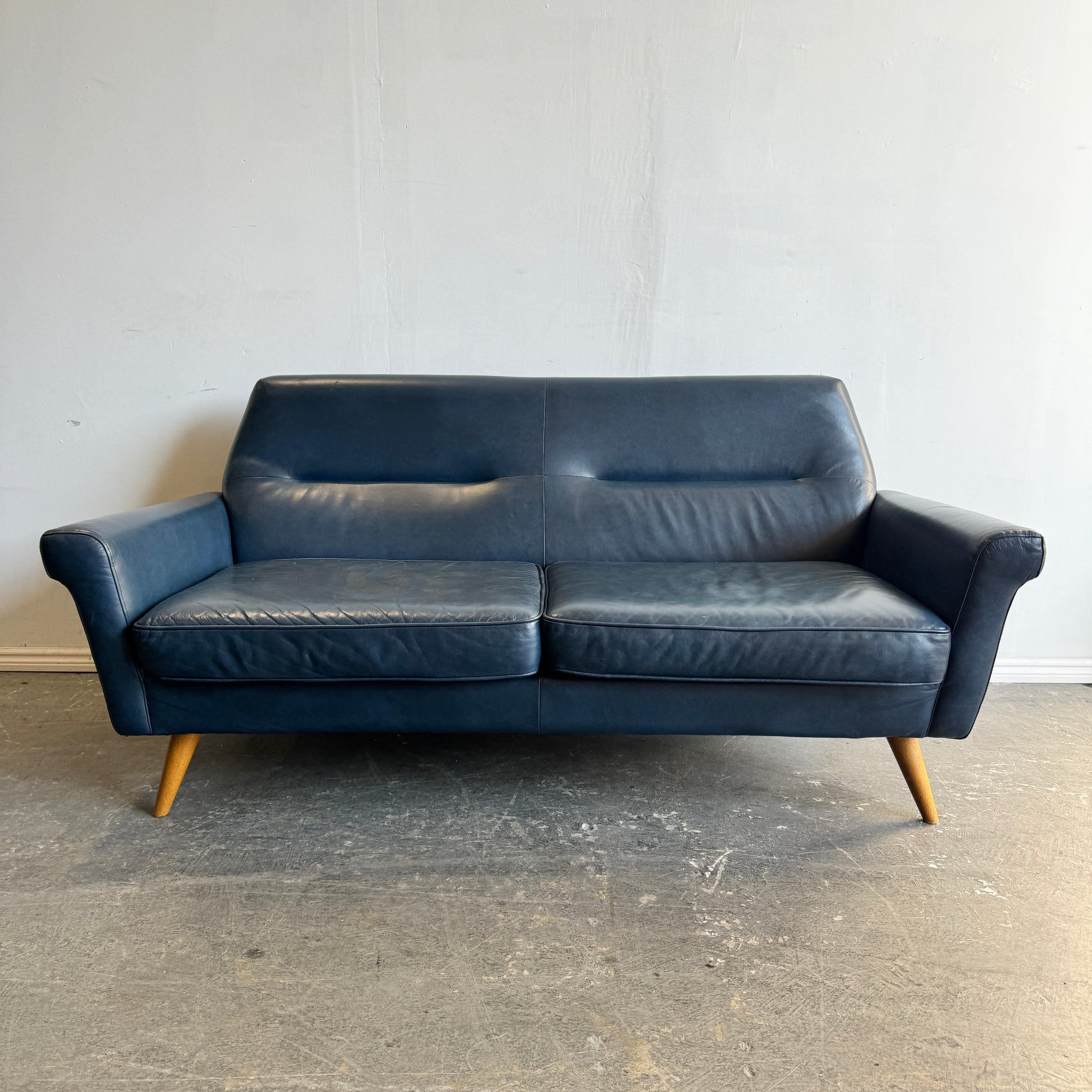 West Elm Denmark Leather loveseat Sofa