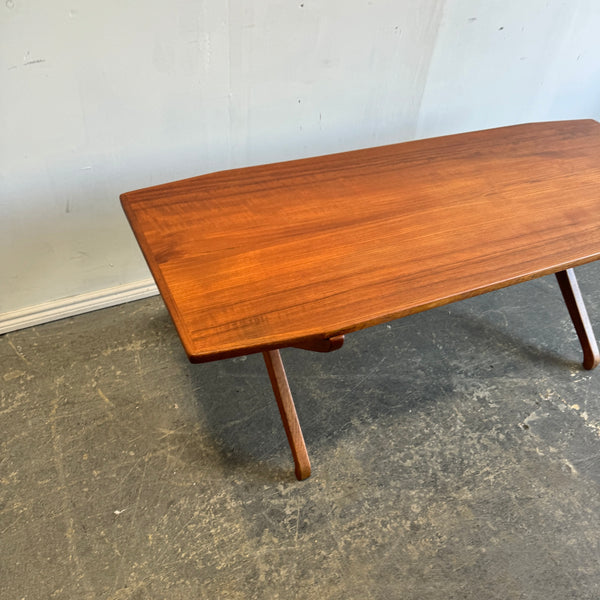 Danish Modern Teak Cross leg coffee table