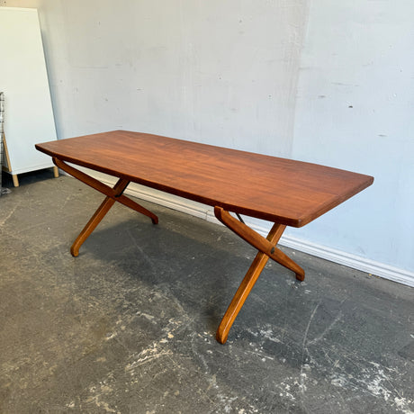 Danish Modern Teak Cross leg coffee table