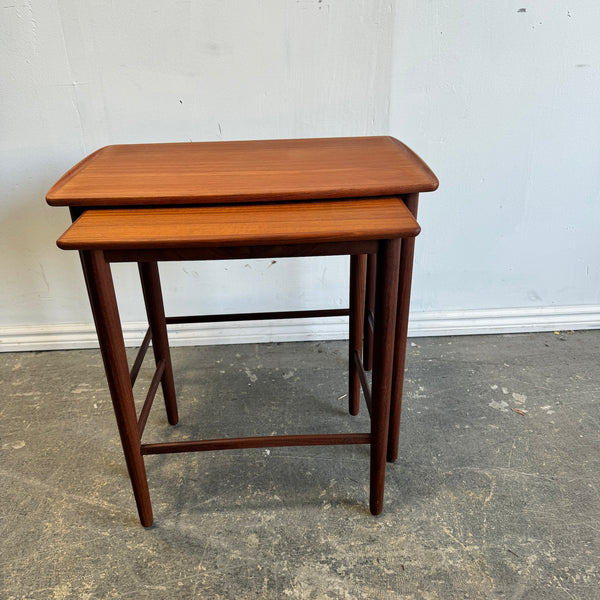 Danish Modern teak Two piece nesting table