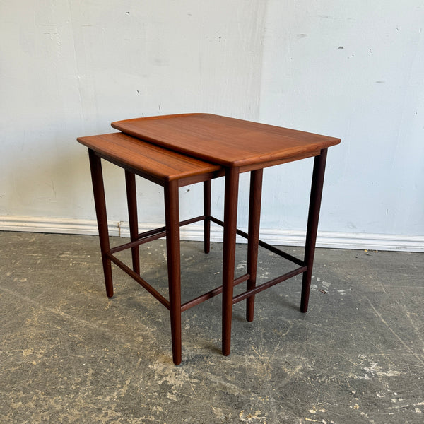 Danish Modern teak Two piece nesting table