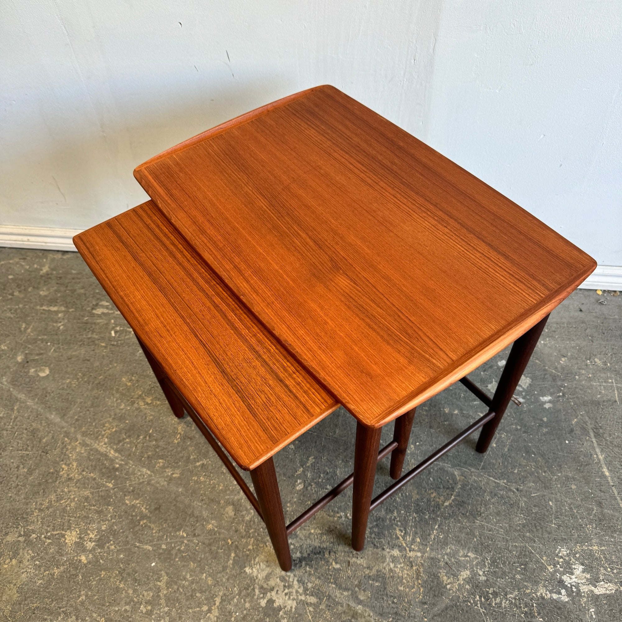 Danish Modern teak Two piece nesting table