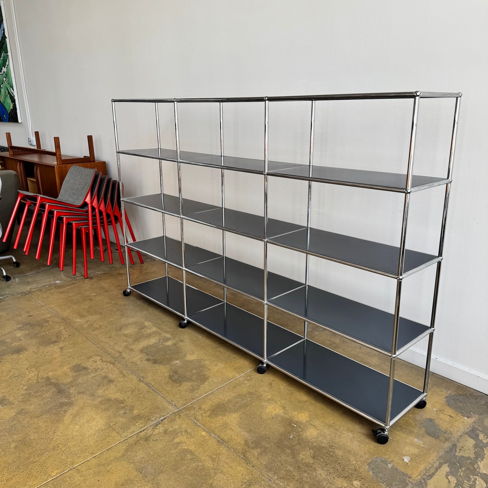 USM Haller 3X4 Shelf / Divider with Casters (Anthracite Grey)