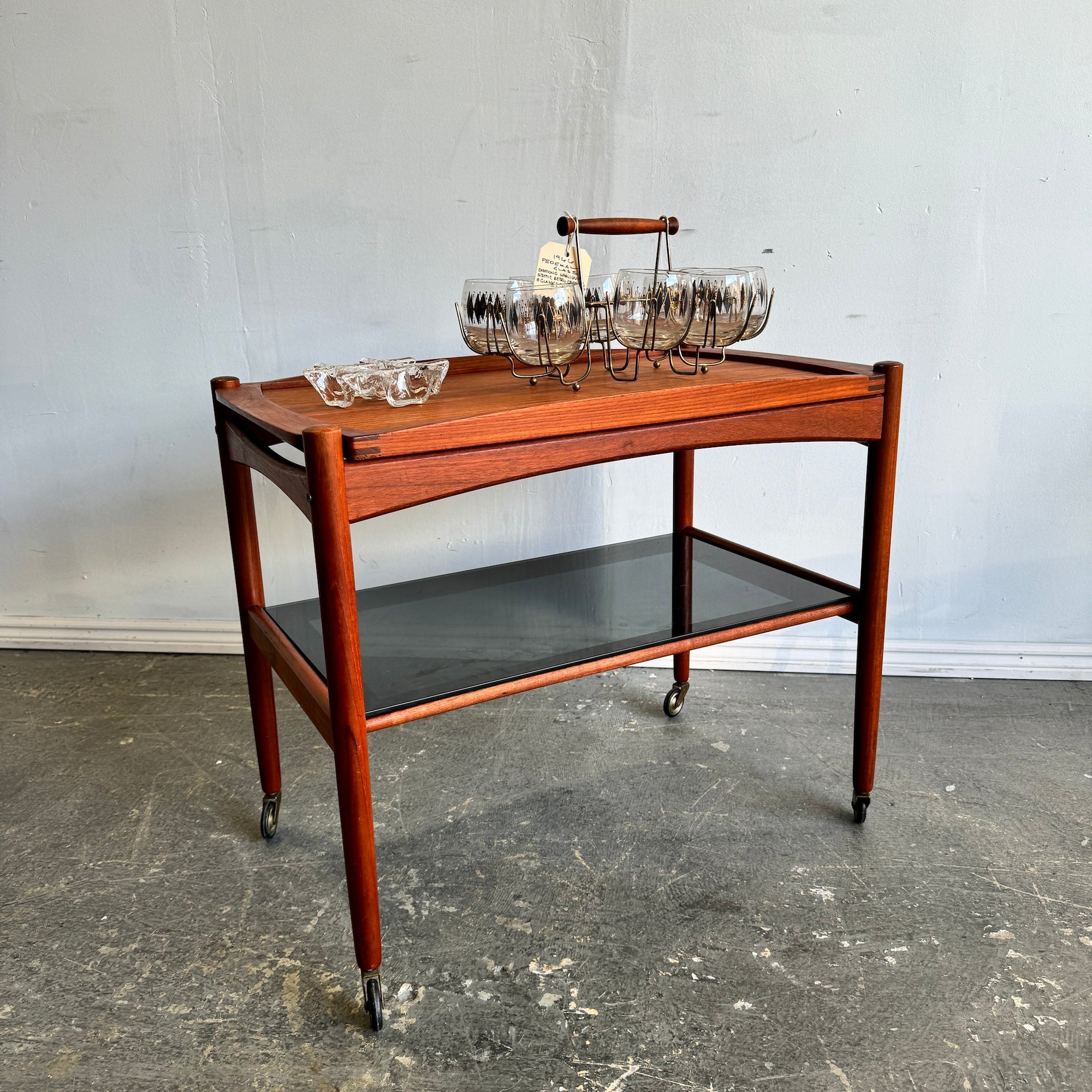 Danish Teak Bar Cart by Poul Hundevad, 1960s