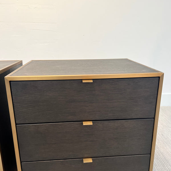 RH Graddon Shagreen Nightstand w/ 2 Drawers. PAIR