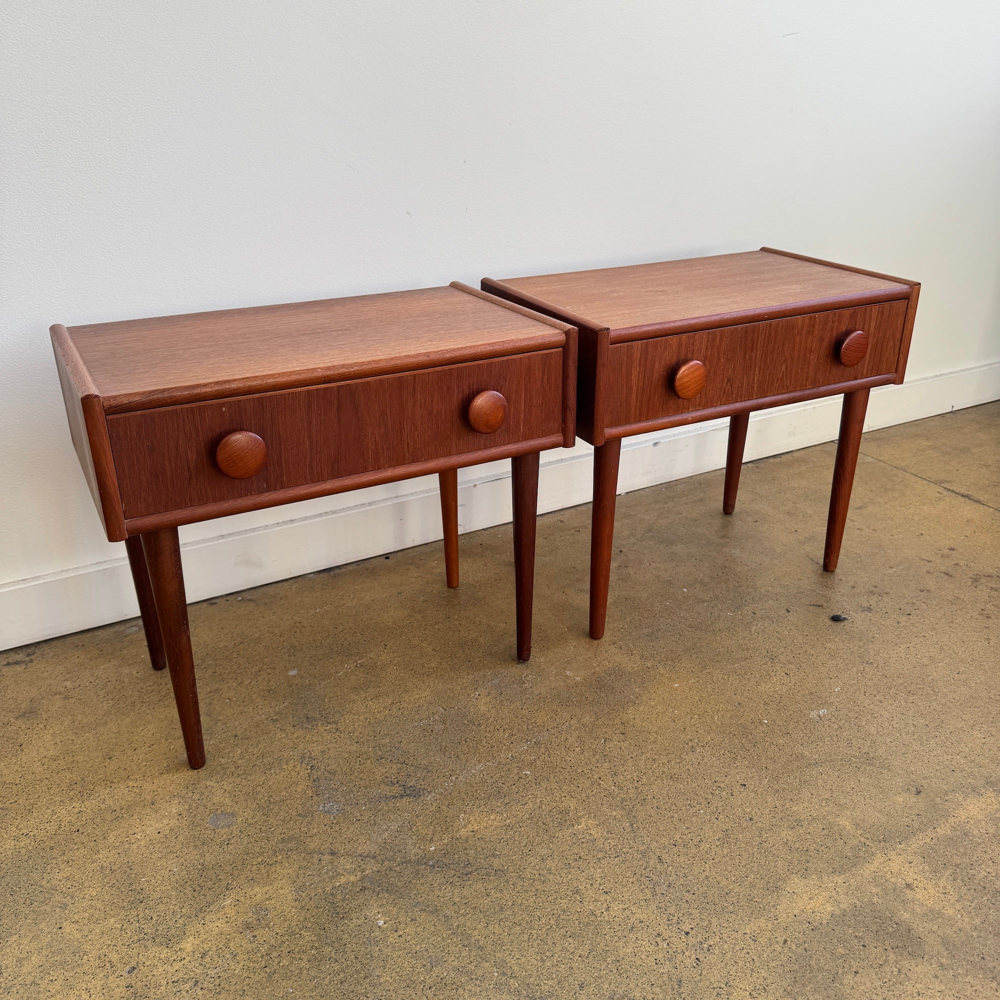 Danish Modern Set of 2 Teak Nightstands