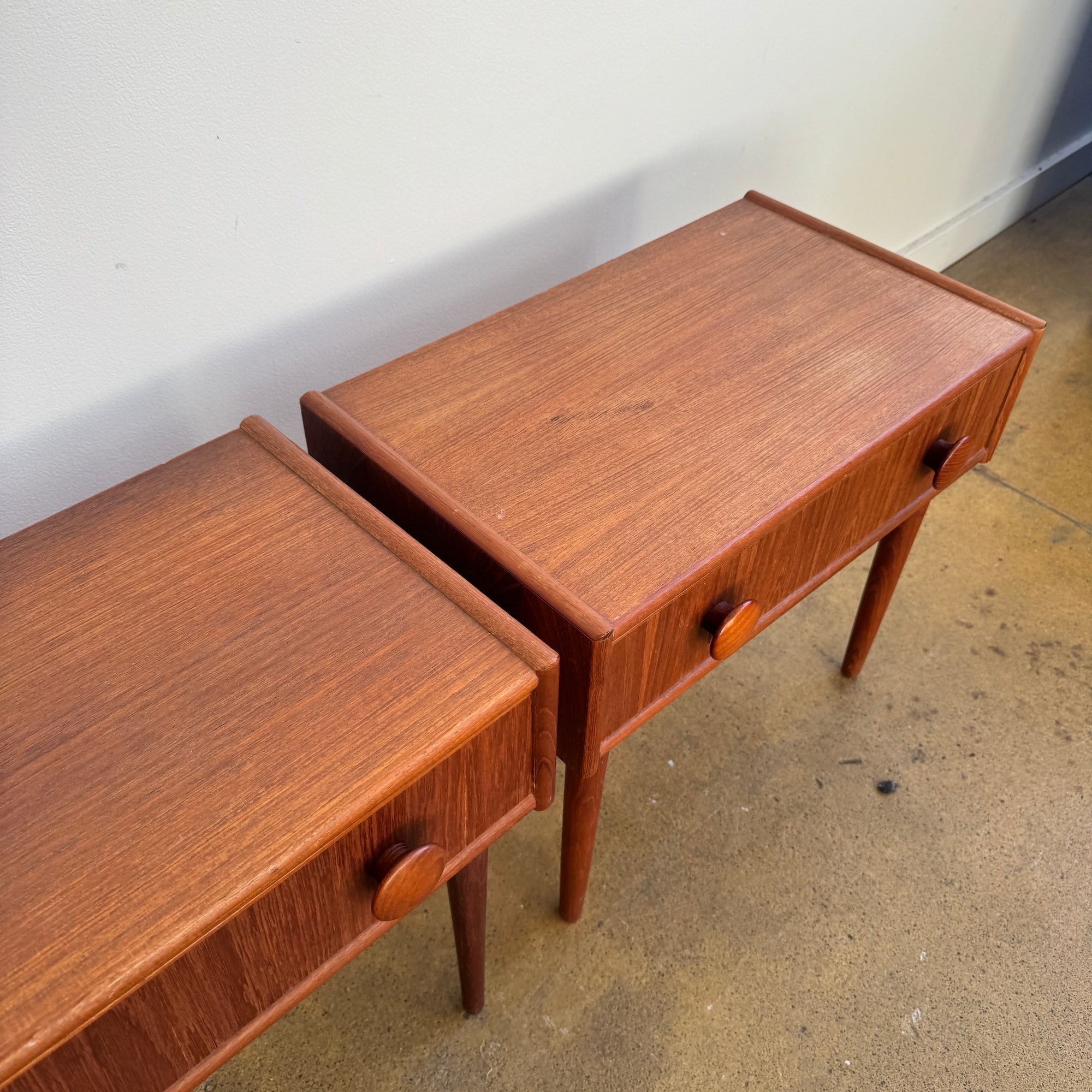 Danish Modern Set of 2 Teak Nightstands