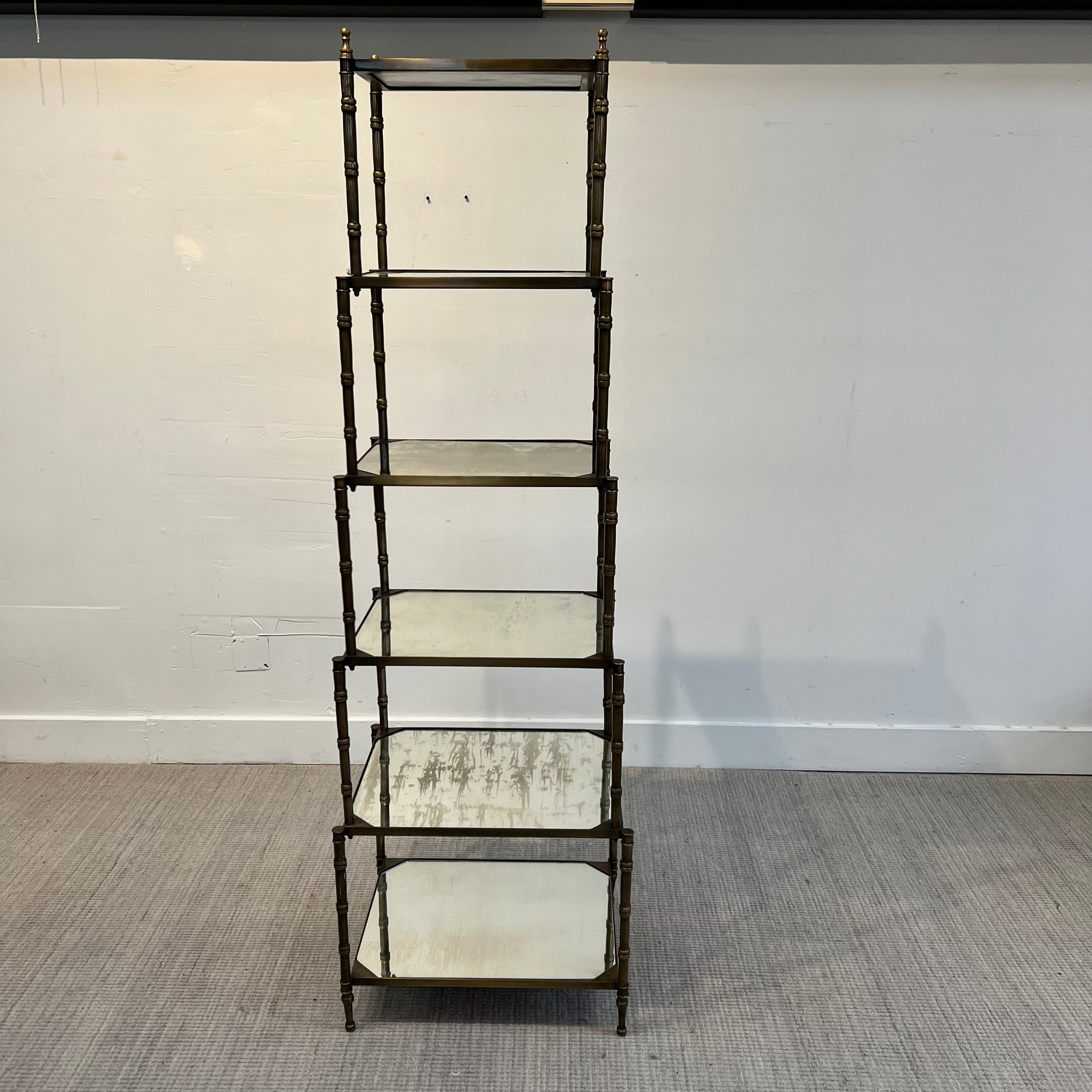 Vintage Etagere with mirrored shelves