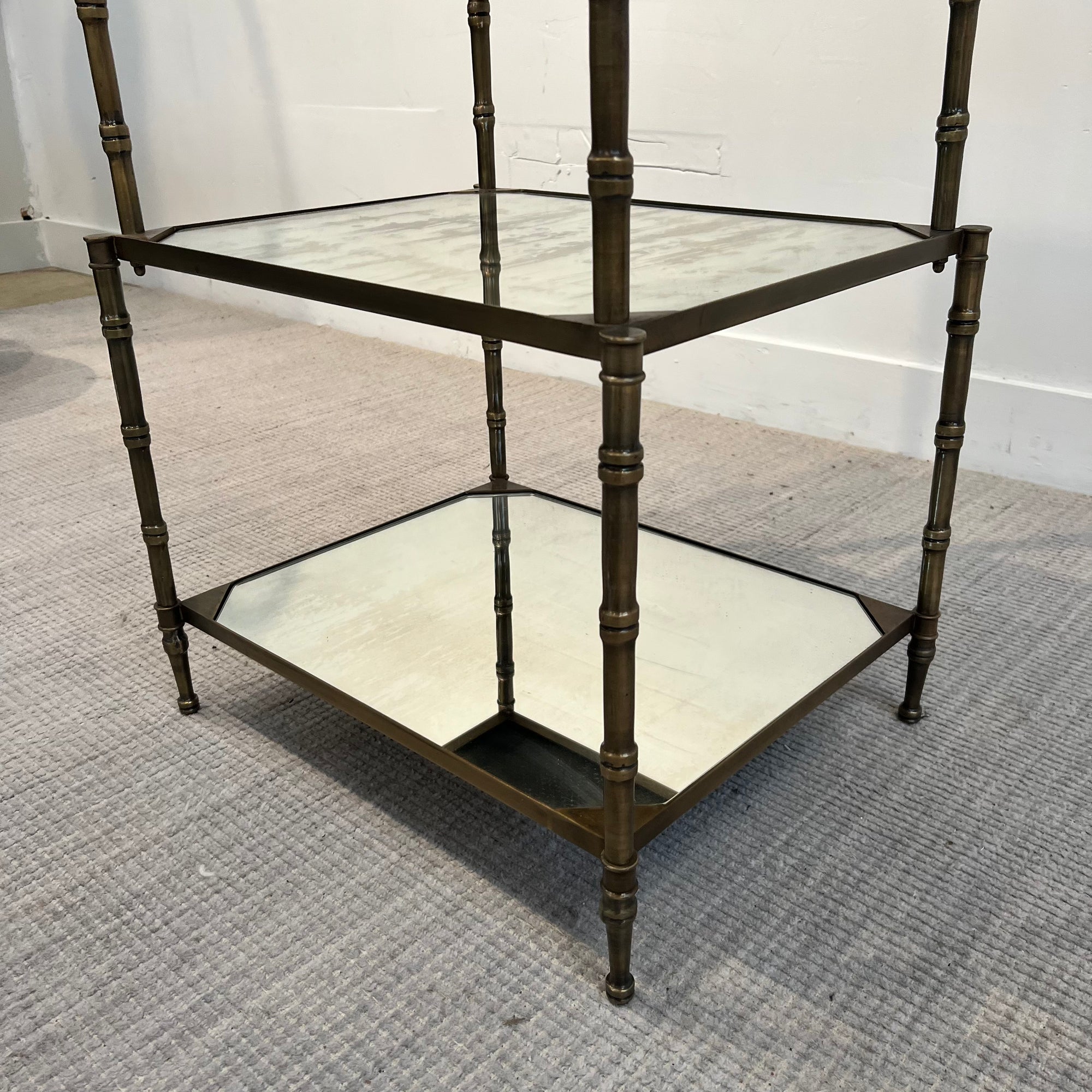 Vintage Etagere with mirrored shelves