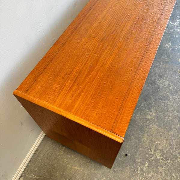 Danish Modern Sideboard Teak 5 drawer double sliding doors