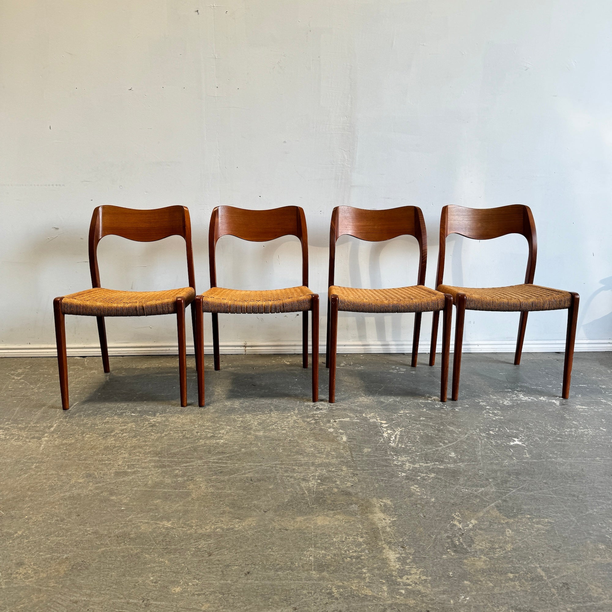 Danish Modern Niels Moller set of 4 Model 71 dining chairs