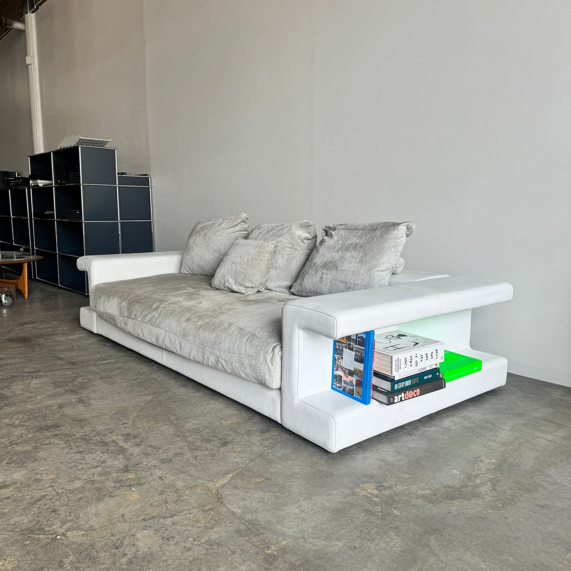 Roche Bobois Memento Sofa with Side Bookcases