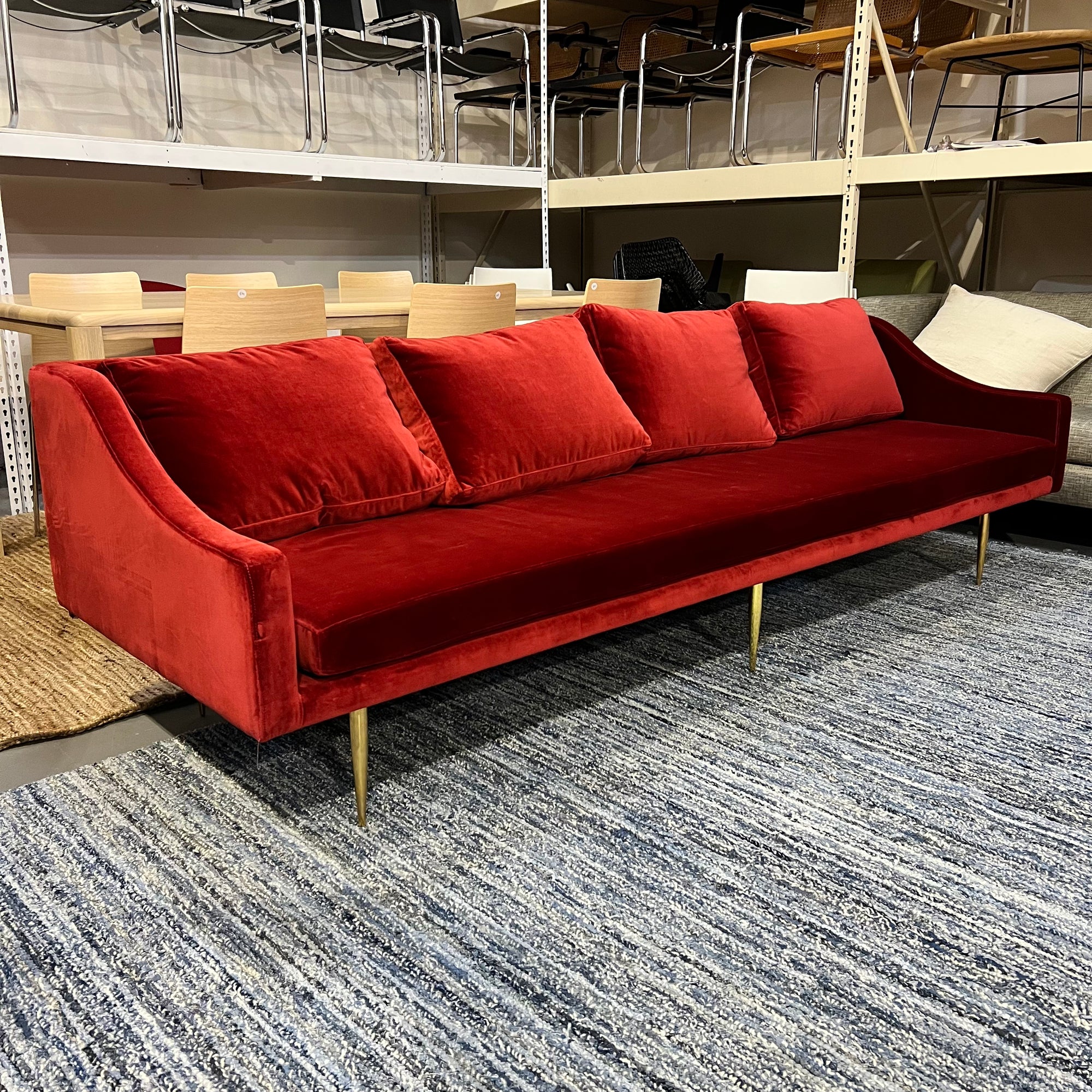 Organic Modernism Florence Red Velvet Sofa