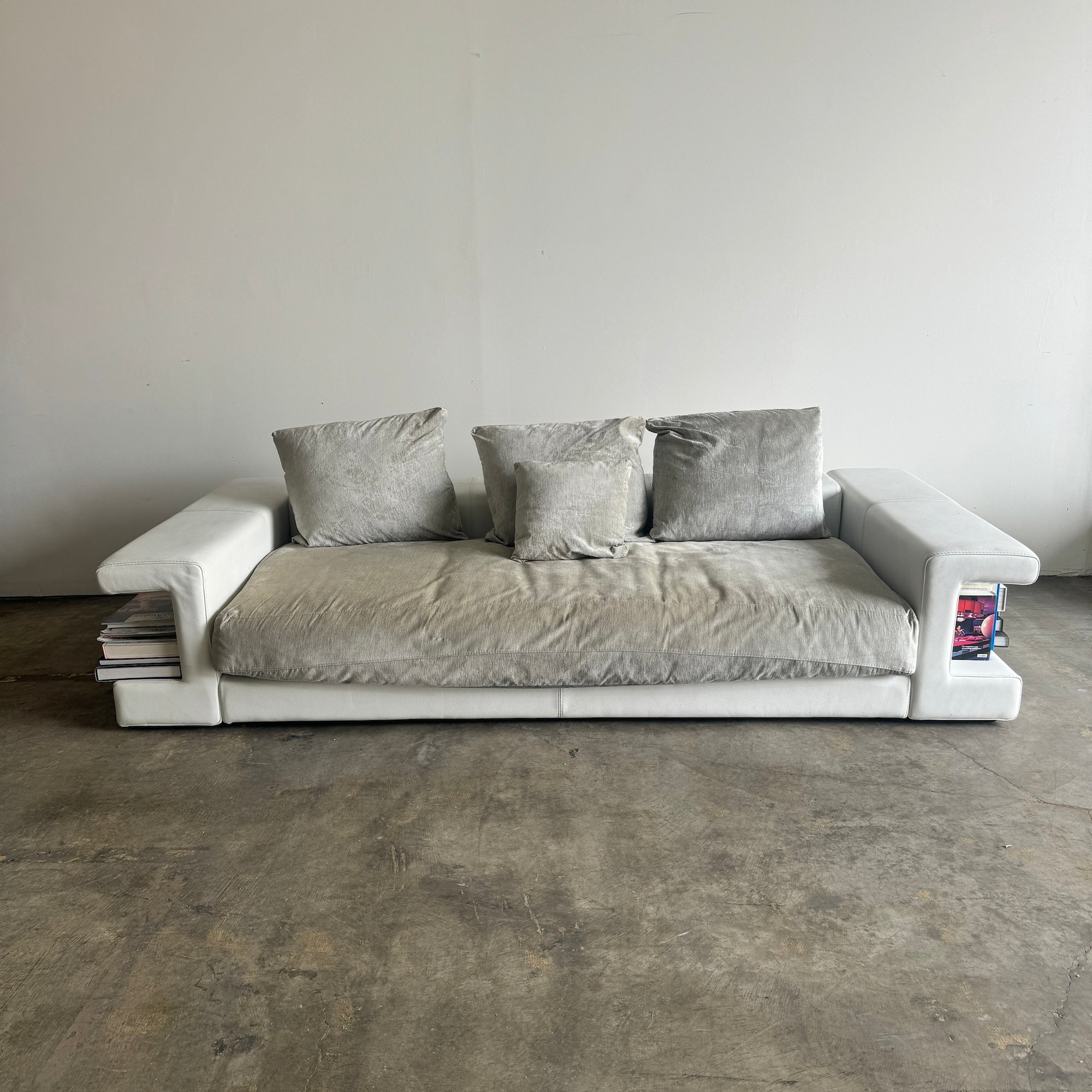 Roche Bobois Memento Sofa with Side Bookcases