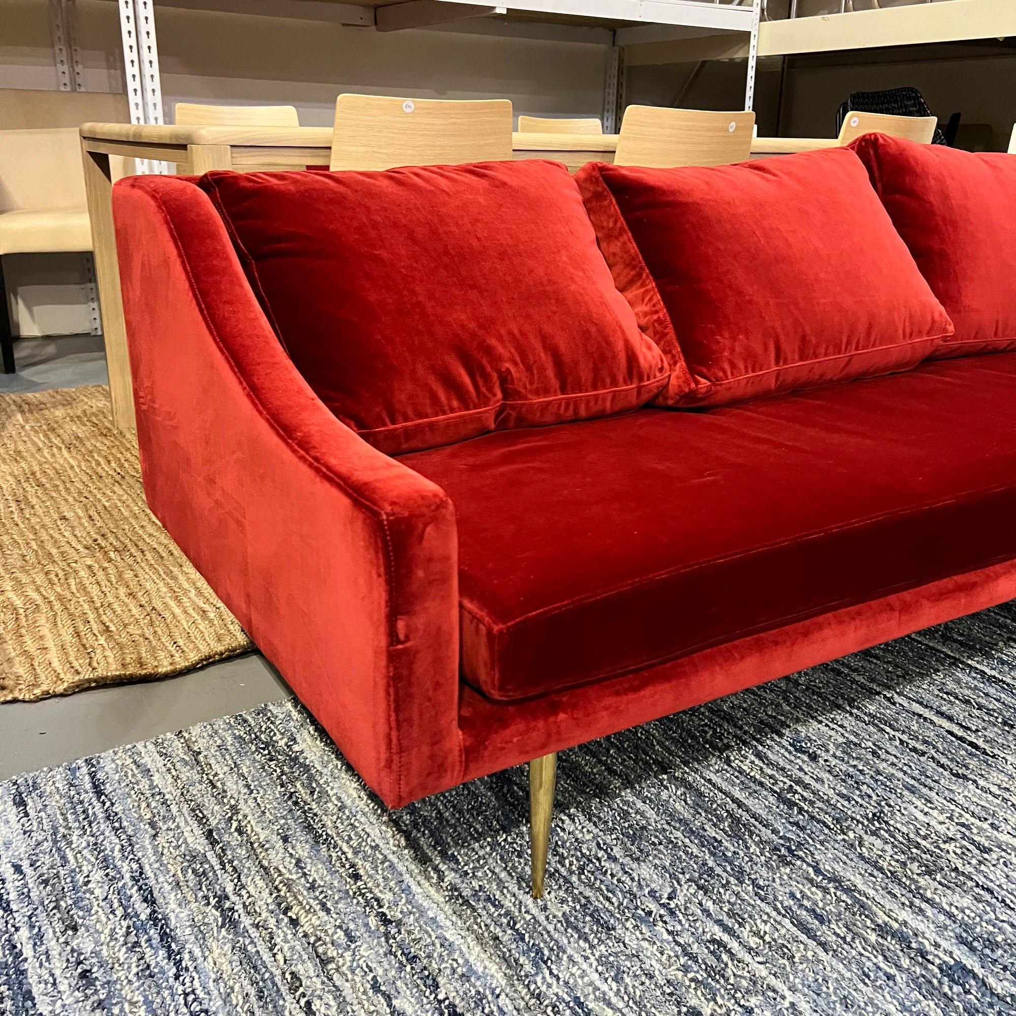 Organic Modernism Florence Red Velvet Sofa