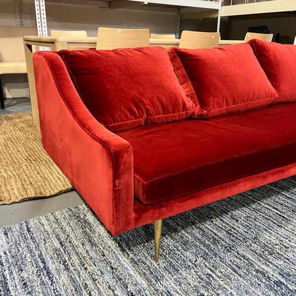 Organic Modernism Florence Red Velvet Sofa