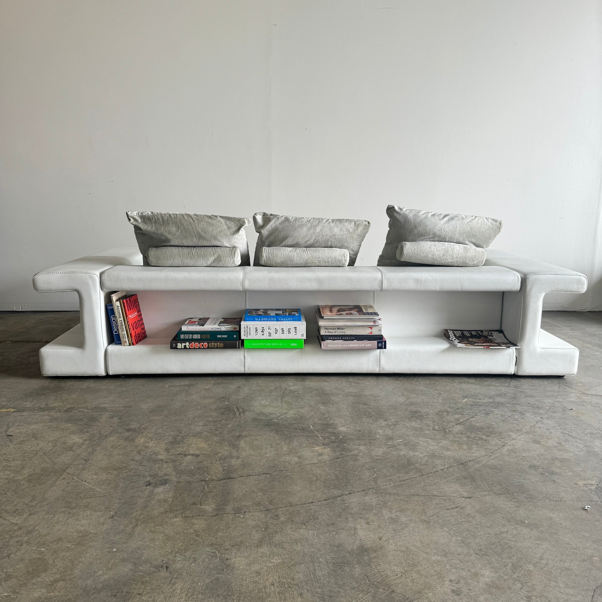 Roche Bobois Memento Sofa with Side Bookcases