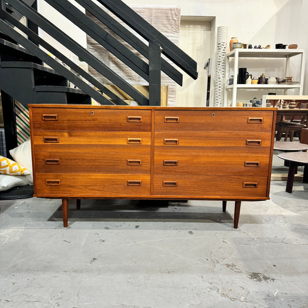 Danish Modern 8 Drawer Teak Dresser